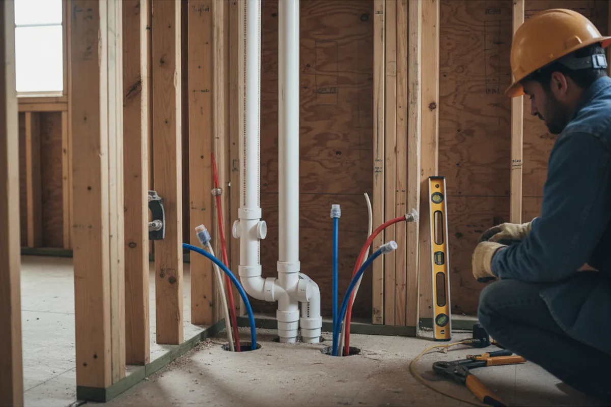 Drain and supply rough-in during Leak Detection in Stevenson Ranch
